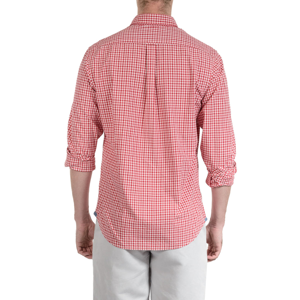 Stuart Tinted Poplin Gingham Shirt - Red-Grayers