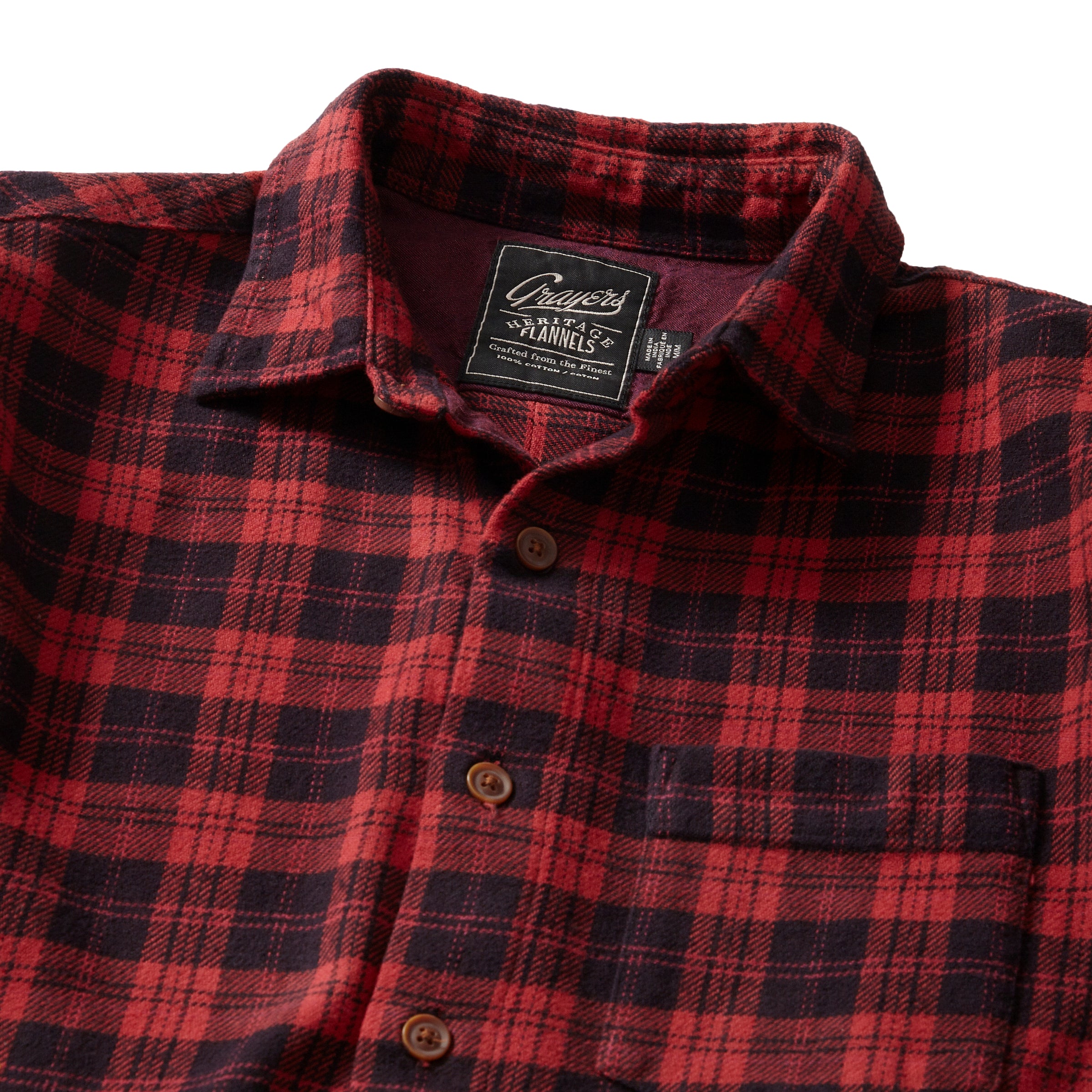 Carson Heritage Flannel - Barn Red Plaid – Grayers