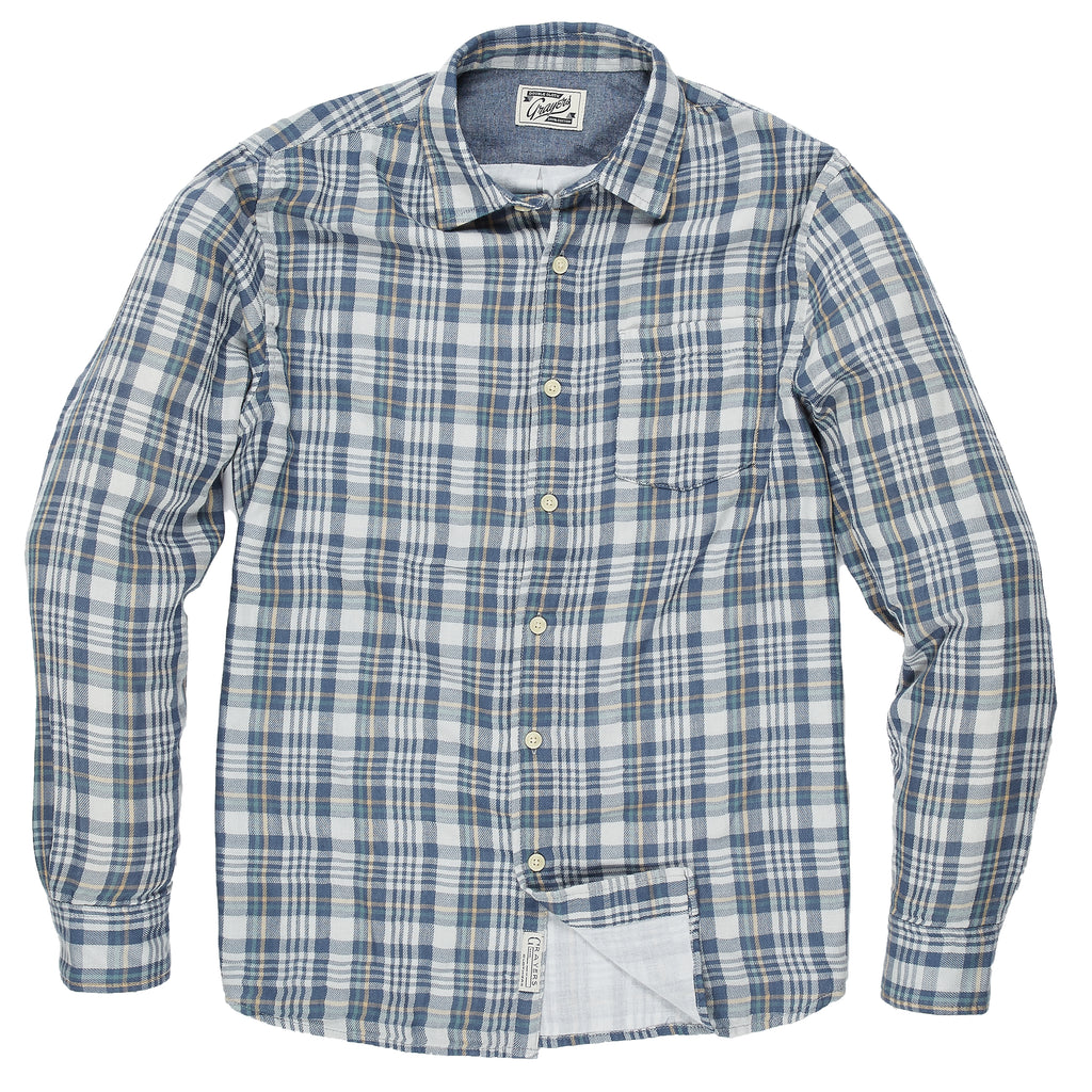 Abercorn Double Cloth Shirt - Blue Gray Plaid-Grayers