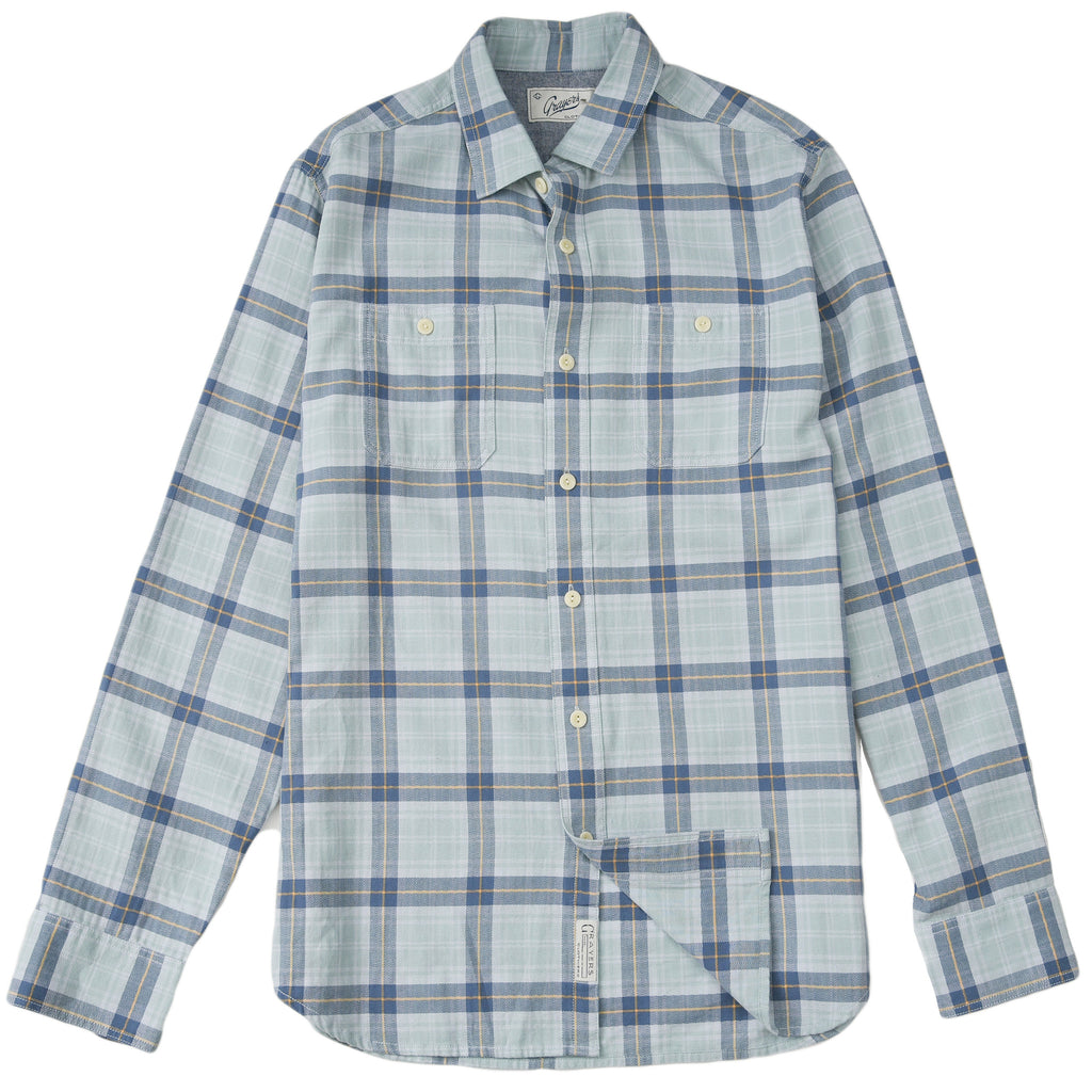 Kendal Textured Twill Shirt - Seafoam Blue Plaid (Final Sale) – Grayers