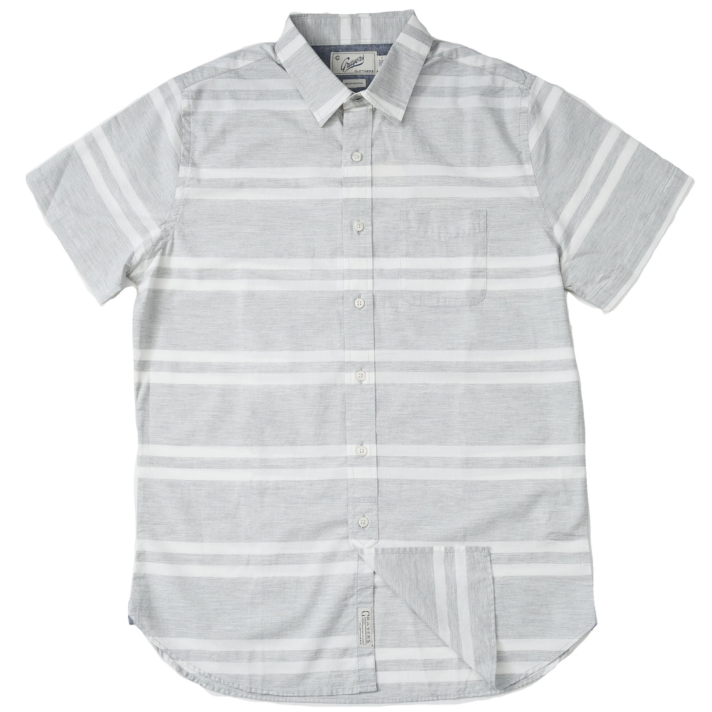 Irvington Stripe Shirt - Gray Horizontal Stripe-Grayers